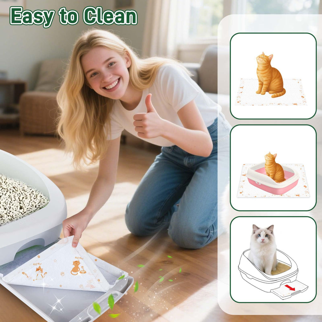 Super Absorbent Unscented Cat Litter Pads 70ct E290