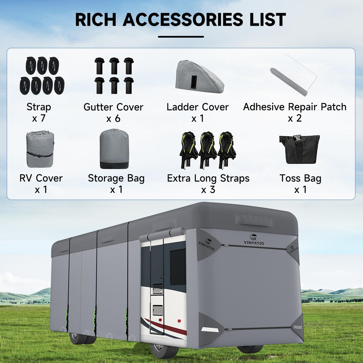 7 Layers Class A RV Cover with Straps G657871
