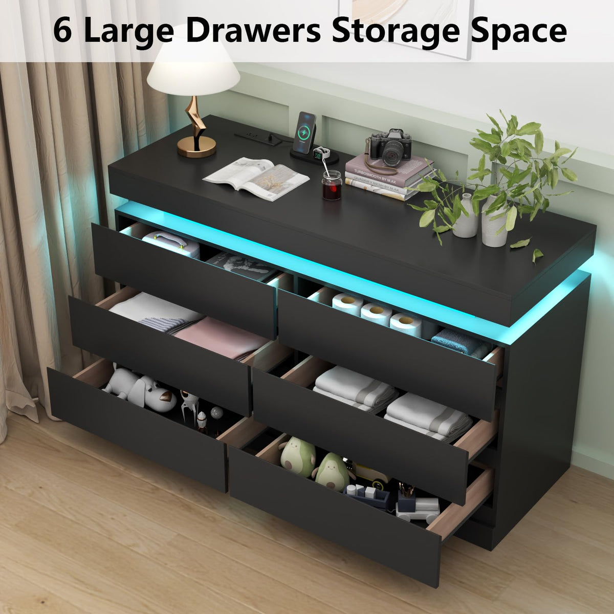 6 Drawer Dresser with Power Outlet R320