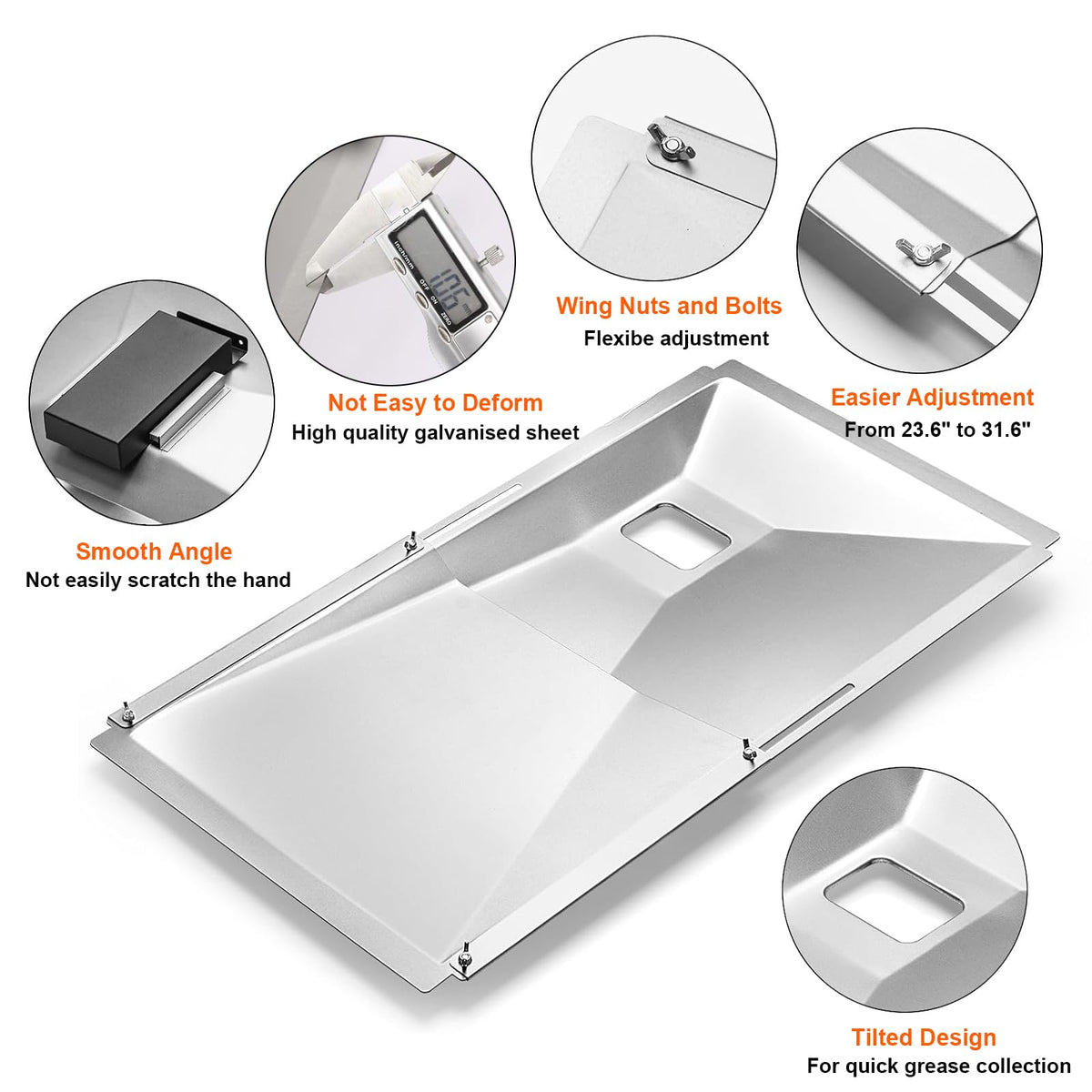 Adjustable Grease Tray for Gas Grills M4595