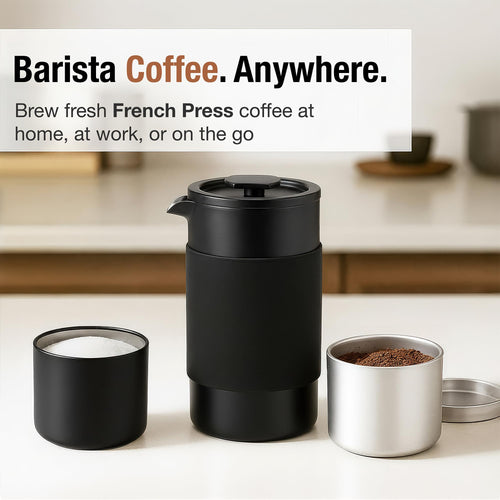 12 oz Double Wall Insulated Travel French Press Coffee Maker Set F834