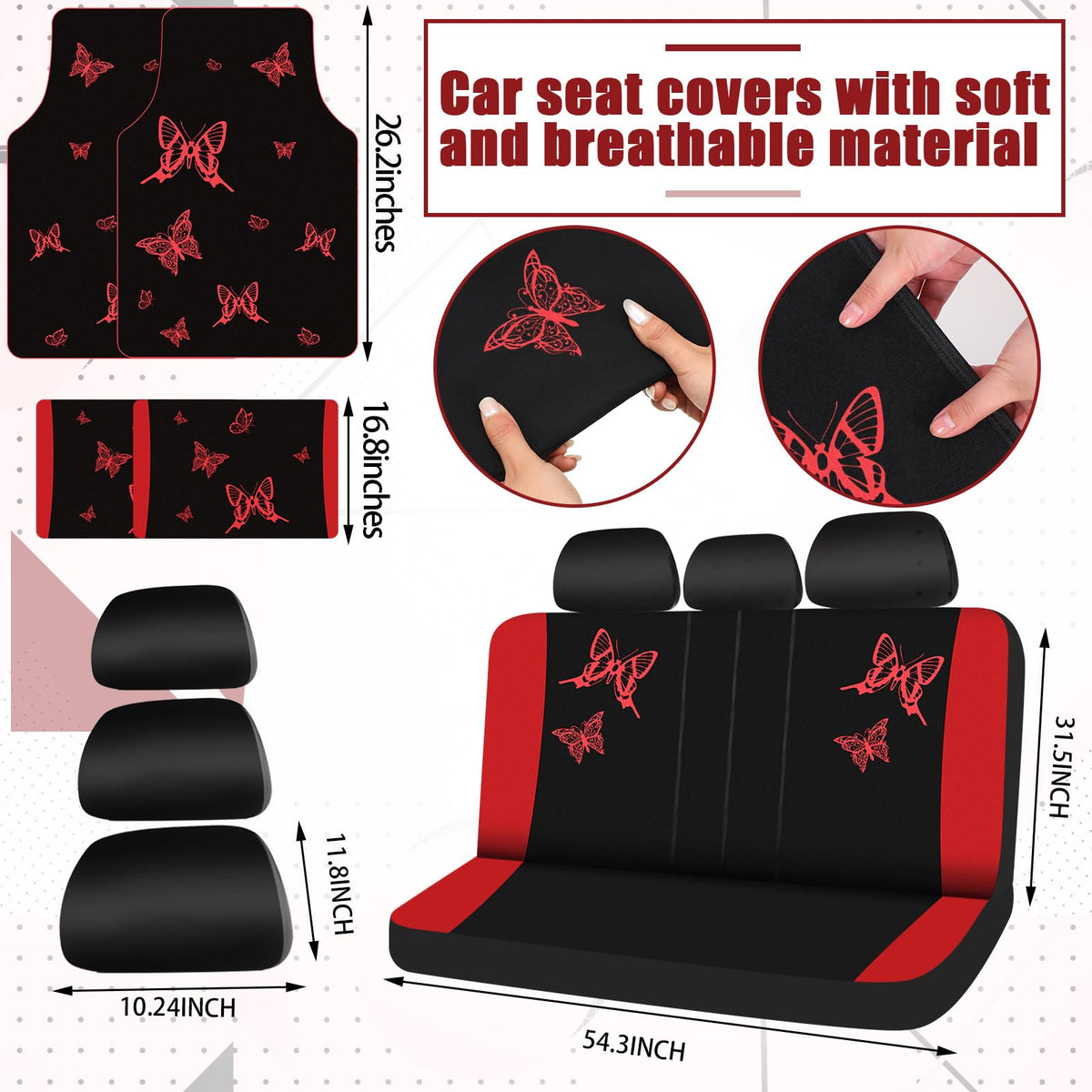 47 Pcs Full Car Seat Covers Set Y597202