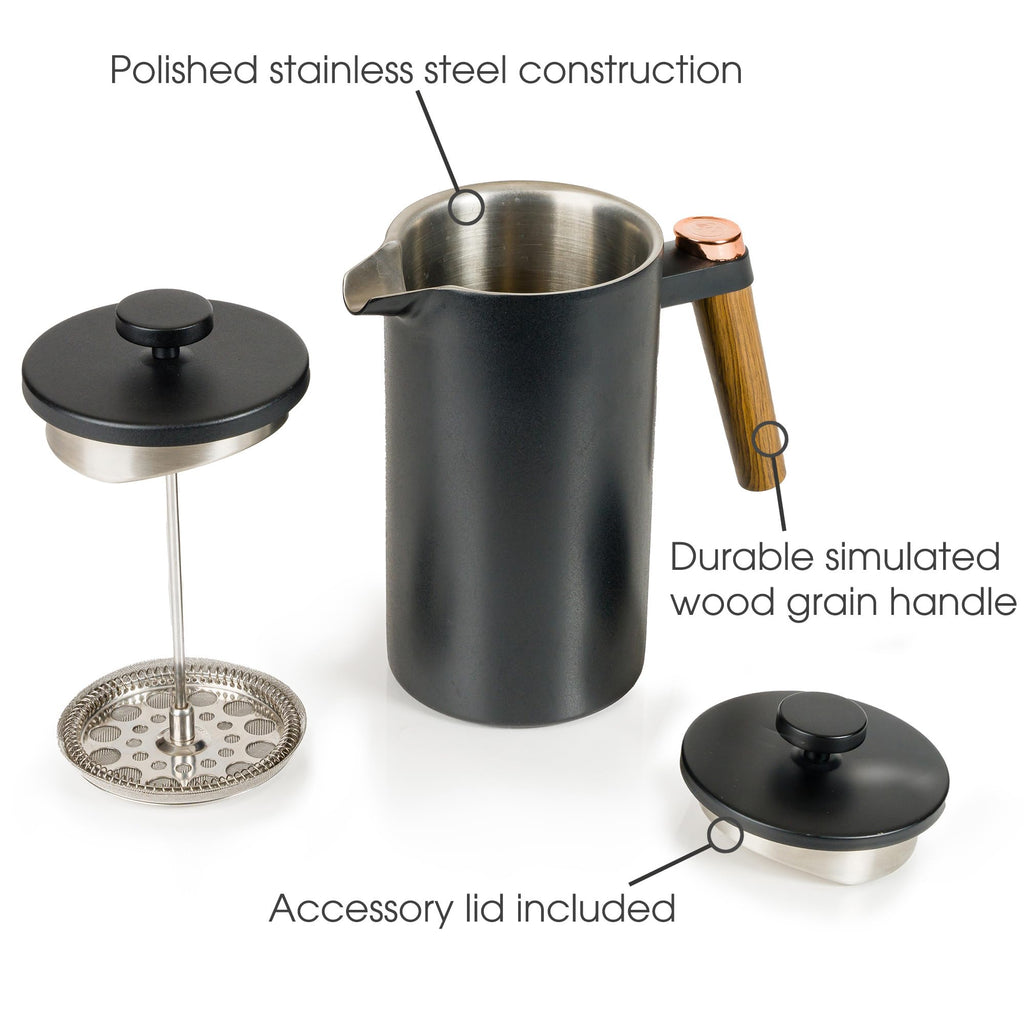 Double-Wall French Press & Carafe, Stainless Steel C639868