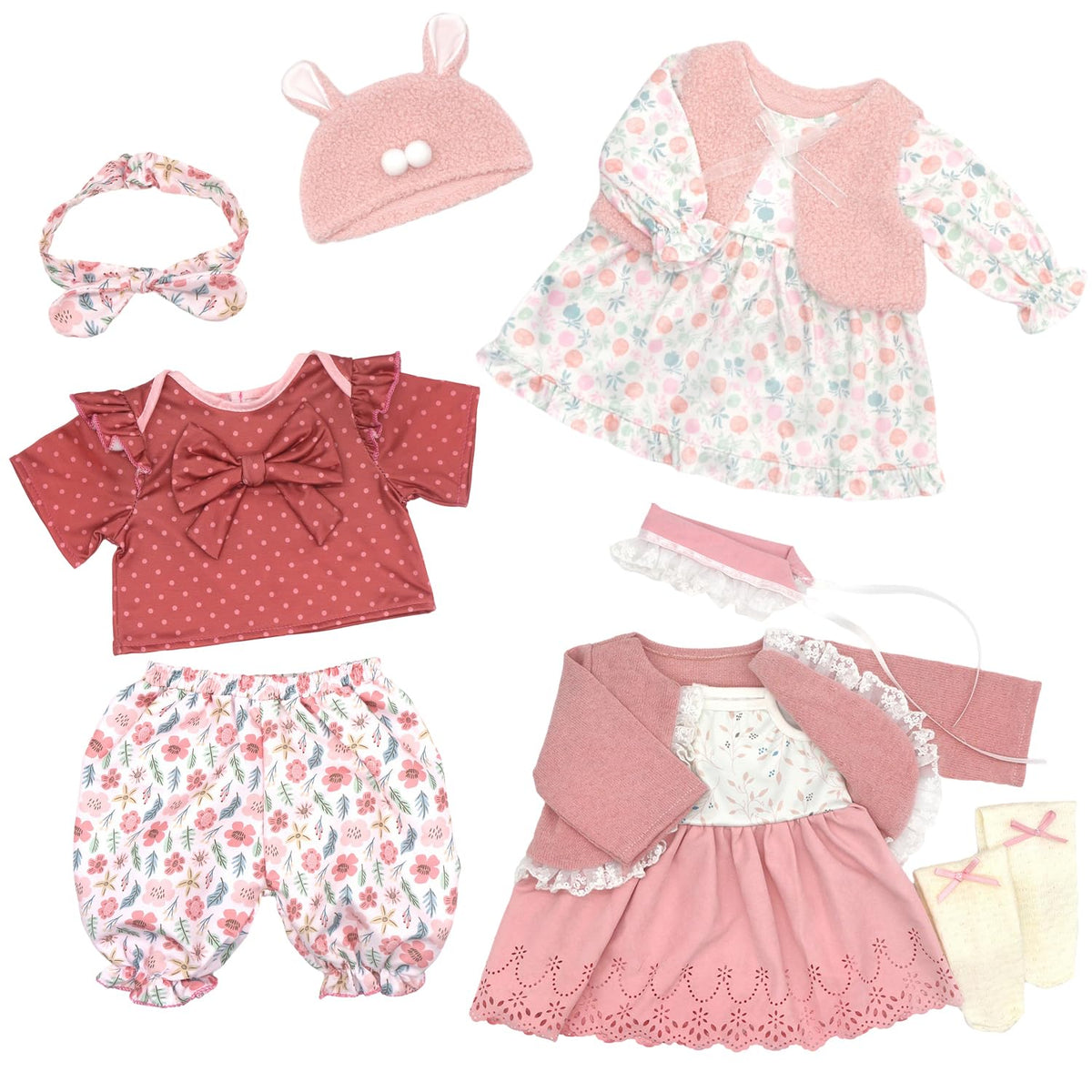 20-22 Inch Reborn Baby Doll Clothes & Accessories Set K864590
