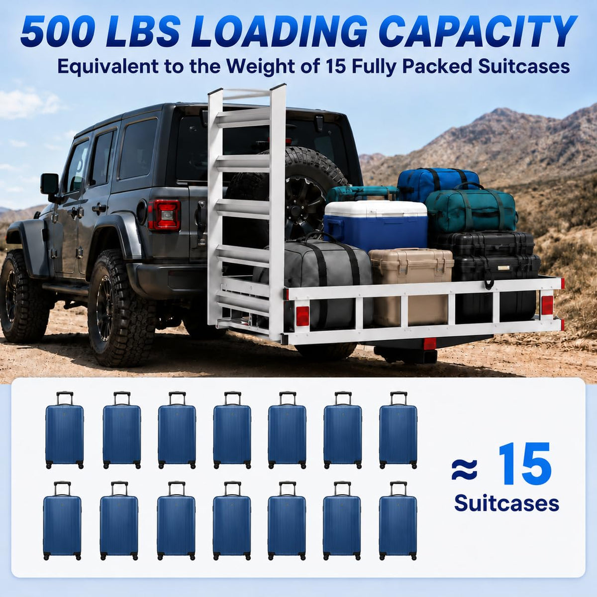 50x29.5x9 Inch Aluminum Hitch Cargo Carrier K819