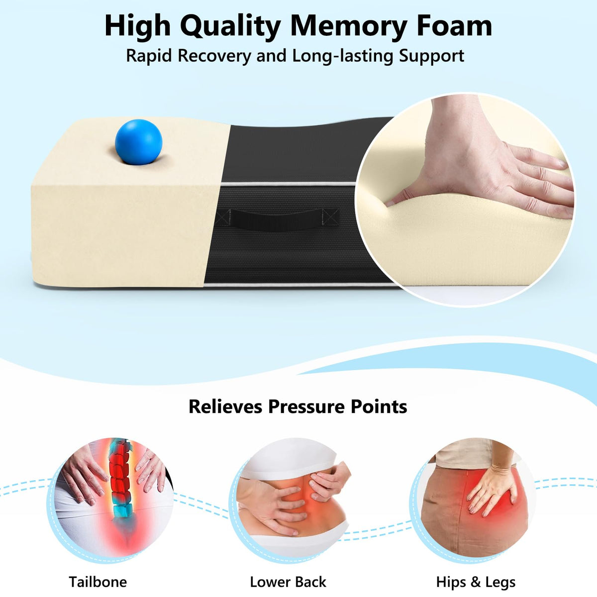 Waterproof Extra Thick 3.5" Portable Stadium Seat Cushions Y751308