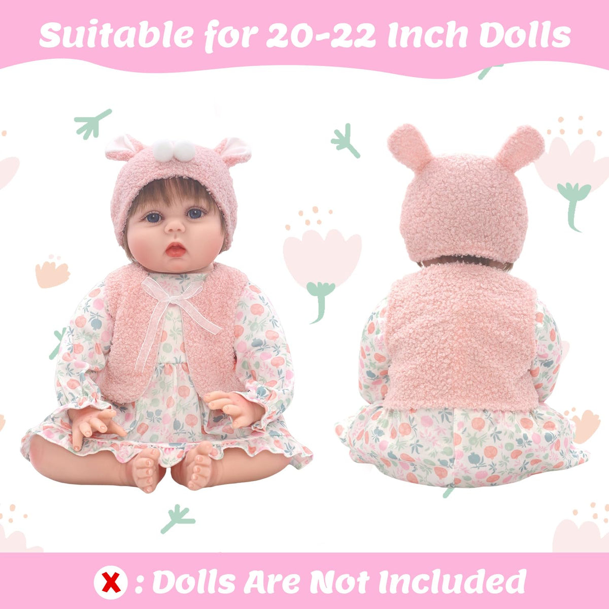 20-22 Inch Reborn Baby Doll Clothes & Accessories Set K864590
