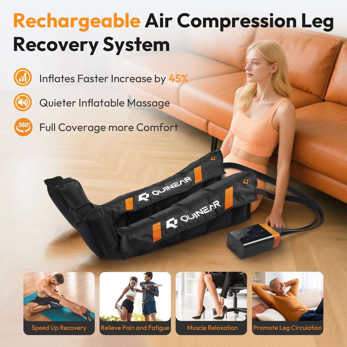 Cordless Compression Boots Leg Massager E35591