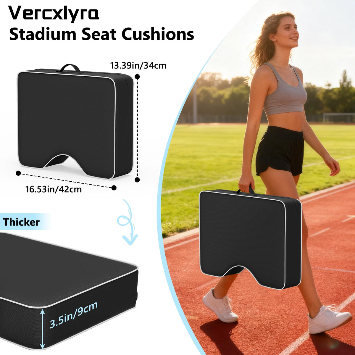 Waterproof Extra Thick 3.5" Portable Stadium Seat Cushions Y751308