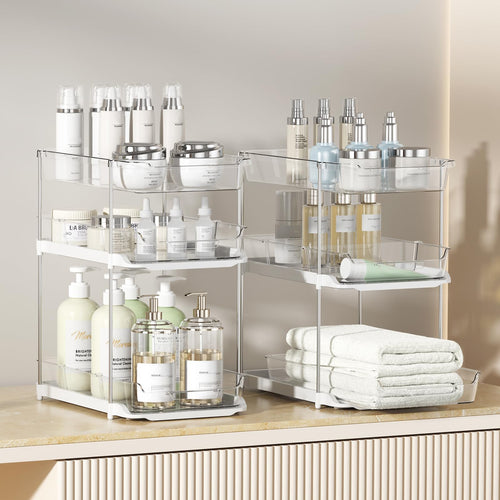 2 Sets of 3-Tier Under Sink Organizers and Storage J7530