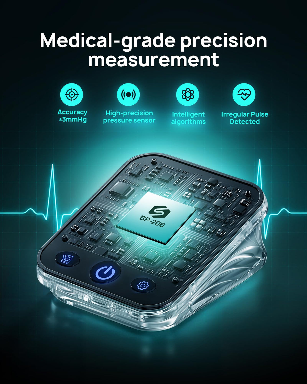 Smart Blood Pressure Monitor Upper Arm BP Cuff 5.0'' LED Display T78554