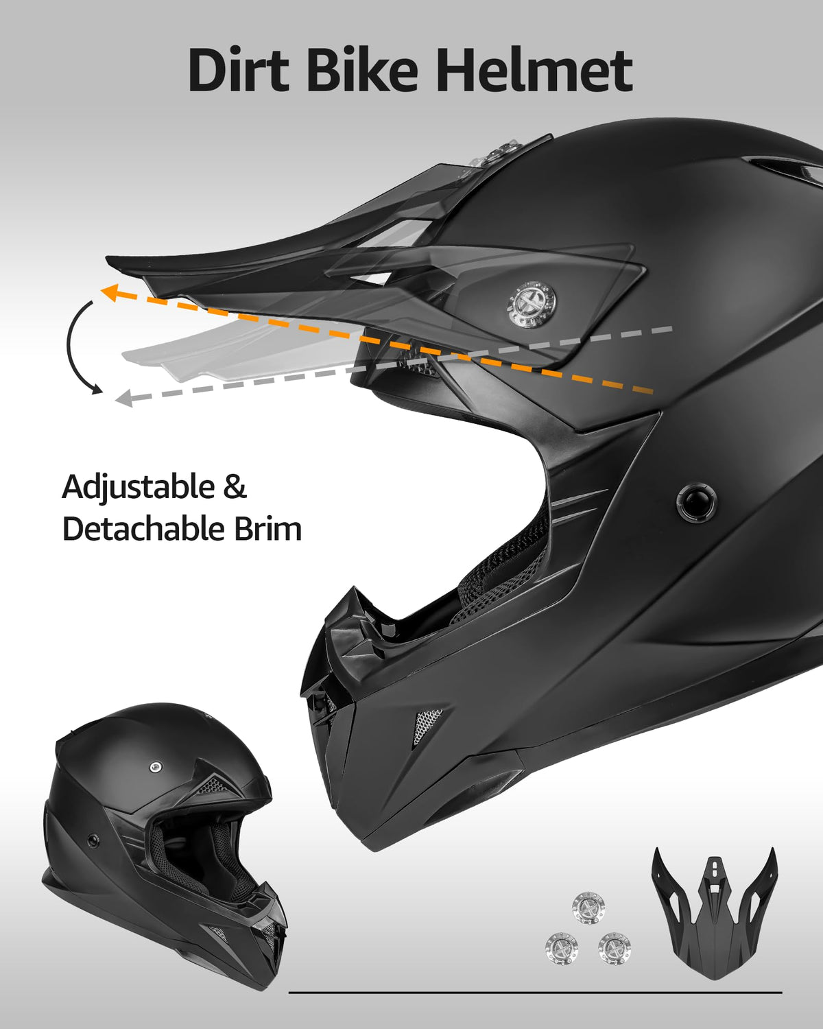 Black DOT Approved Ventilated Motocross Helmet E693341