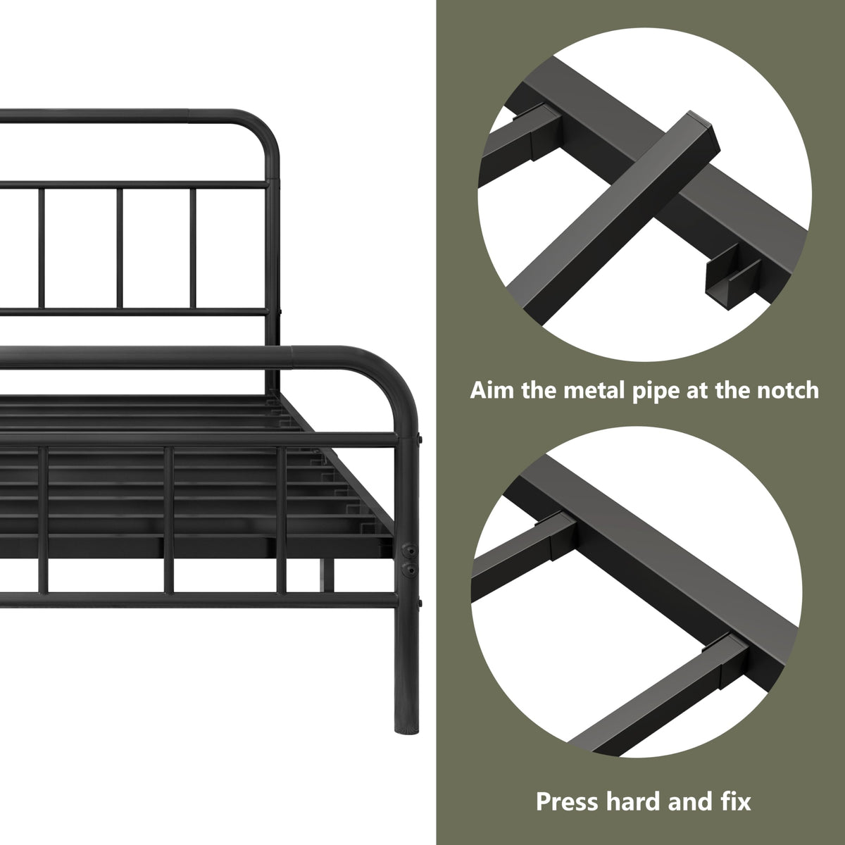 Queen Size Metal Bed Frame with Storage Space X580