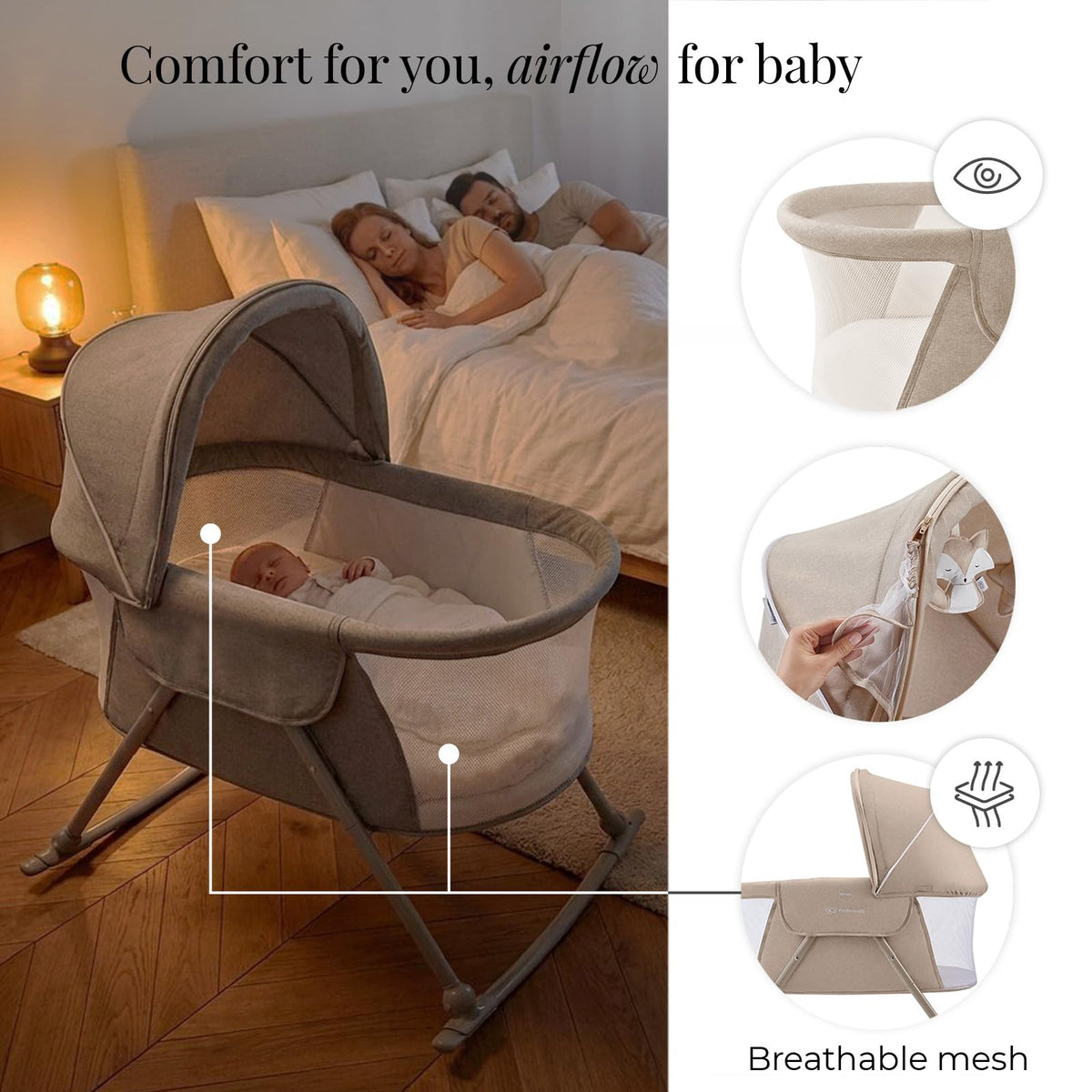 Beige Travel Bassinet T530618
