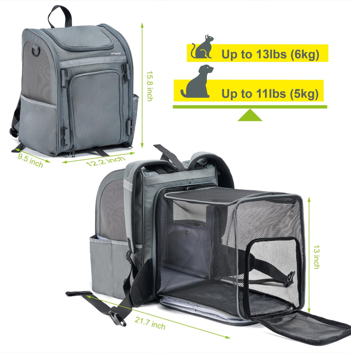 Expandable Foldable Pet Carrier Backpack I55785