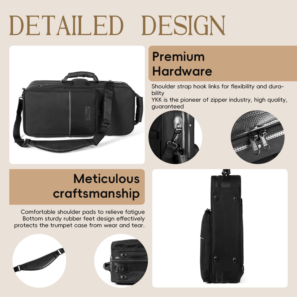 Rectangular Trumpet Case with Backpack Straps P716