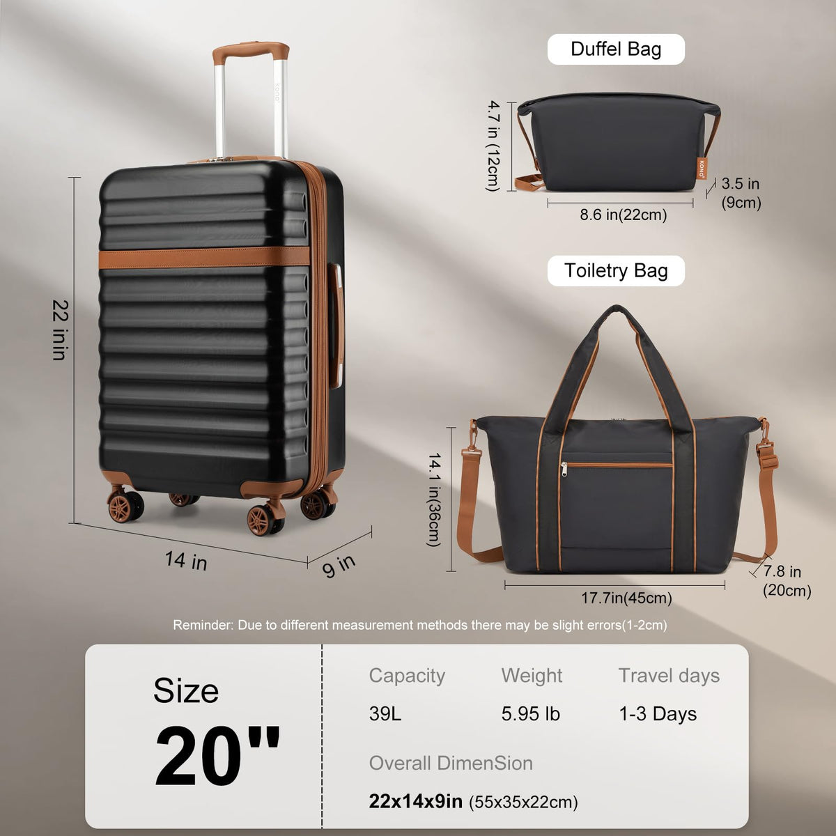 Black 20in Expandable Hardshell Carry-On V987