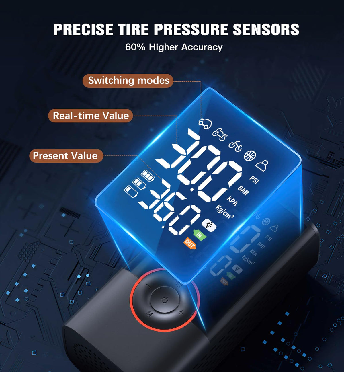 Portable Cordless Tire Inflator Air Compressor 150PSI Q387