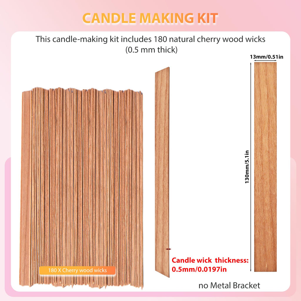Cherry Wood Wicks 180 Candles per Pack L398