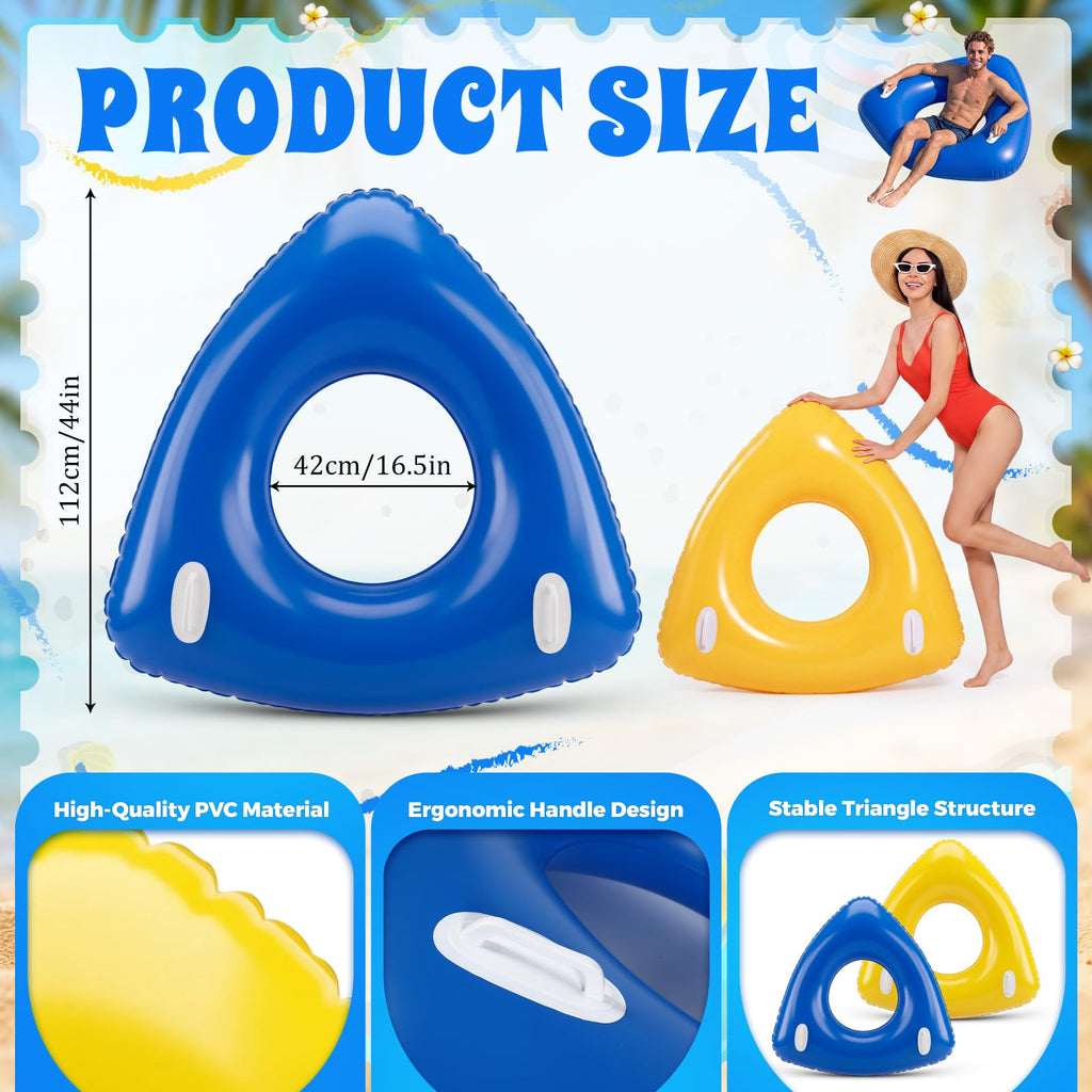 44" Large Triangular Inflatable Pool Float Tube G40779
