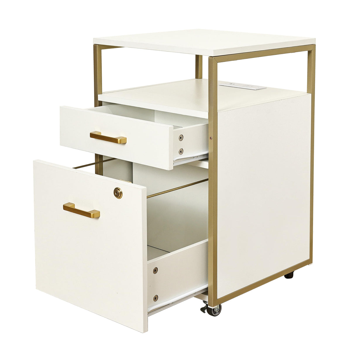 2 Drawer Rolling File Cabinet with Lock Z980