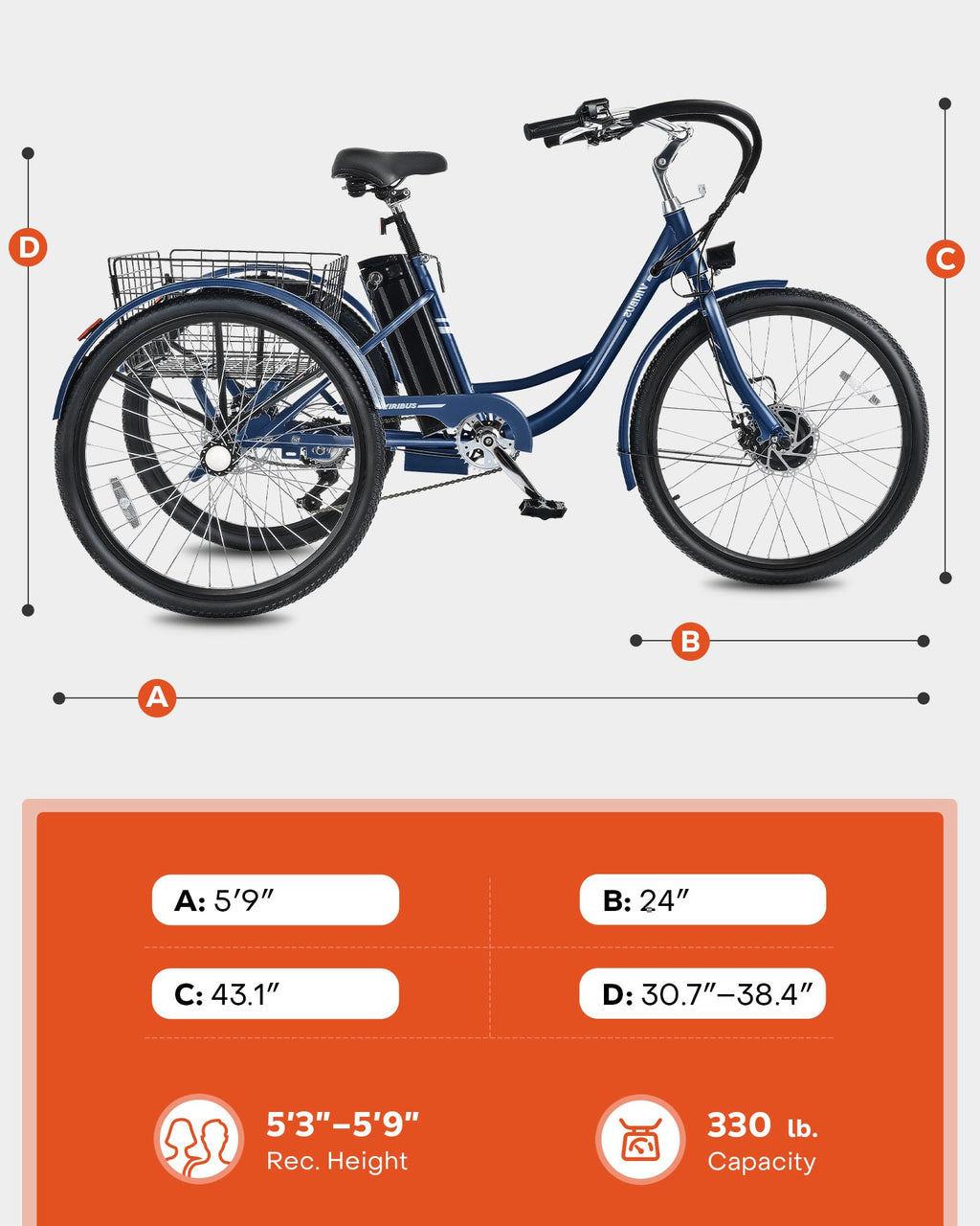 Electric Trike 7 Speed L241107