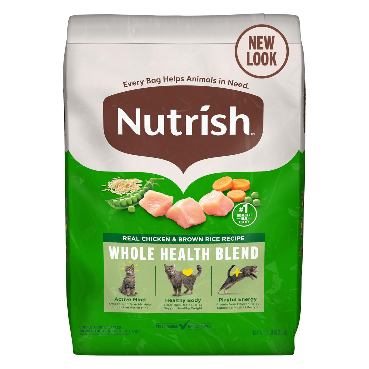 Chicken & Brown Rice Recipe Dry Cat Food 14 lb. Bag X208891