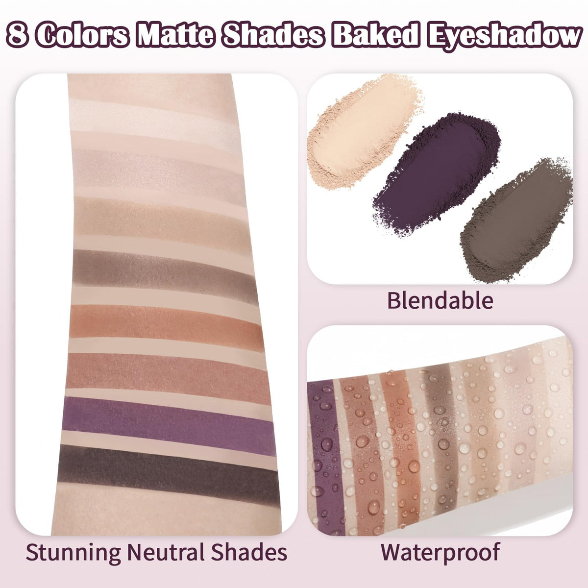 8 Color Nude Smokey Baked Matte Eyeshadow Palette O9510