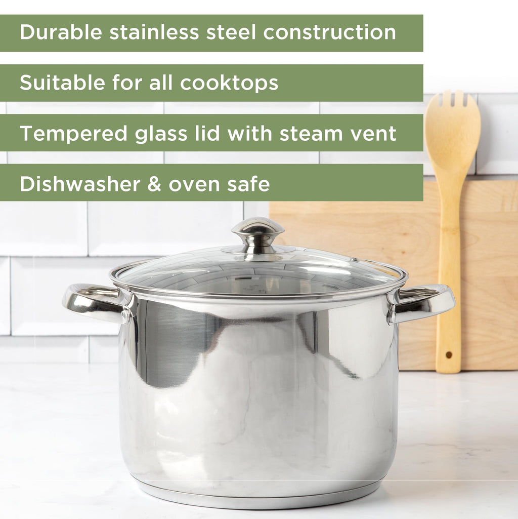 Stainless Steel 8-Quart Stock Pot with Glass Lid Z775658