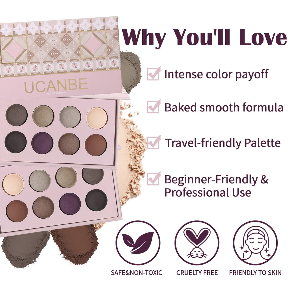 8 Color Nude Smokey Baked Matte Eyeshadow Palette O9510