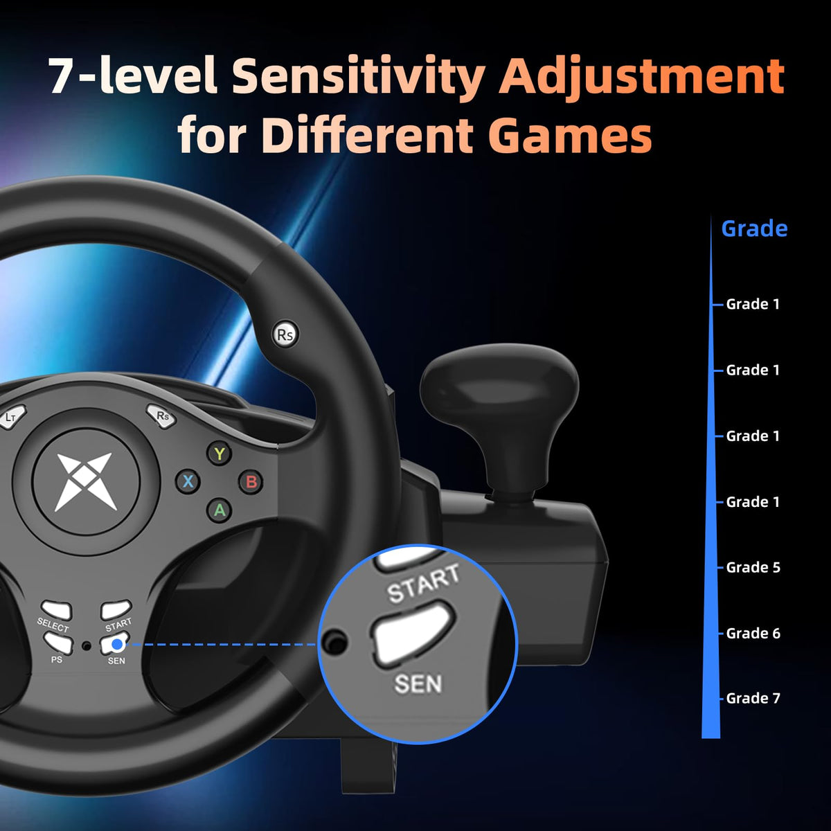Gaming Steering Wheel with Pedals L632590