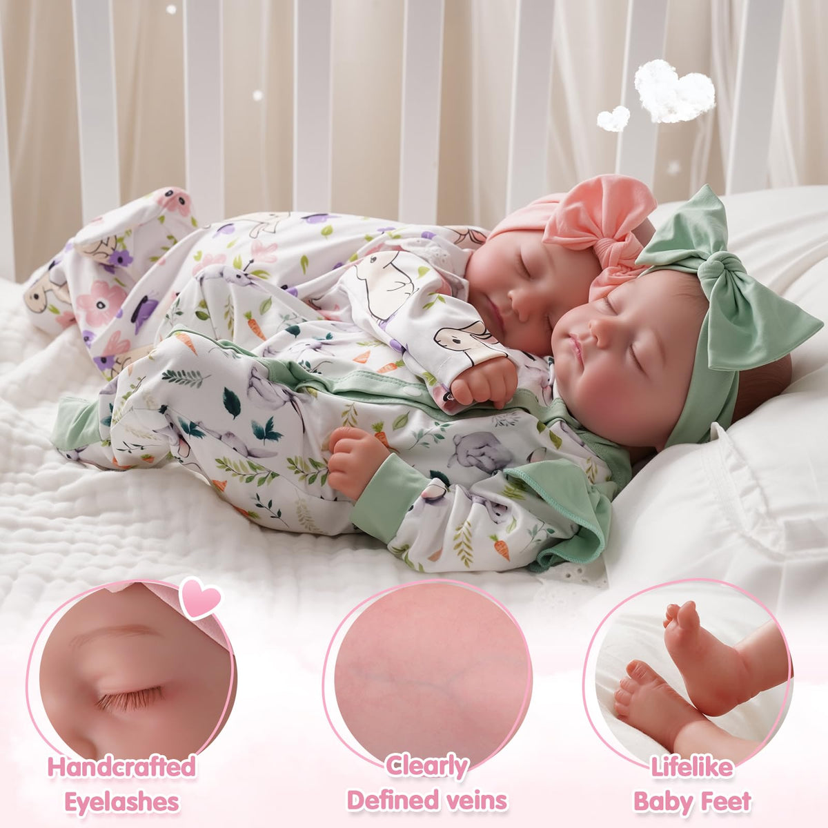 Lifelike Reborn Baby Dolls Twins 20 inch C83694