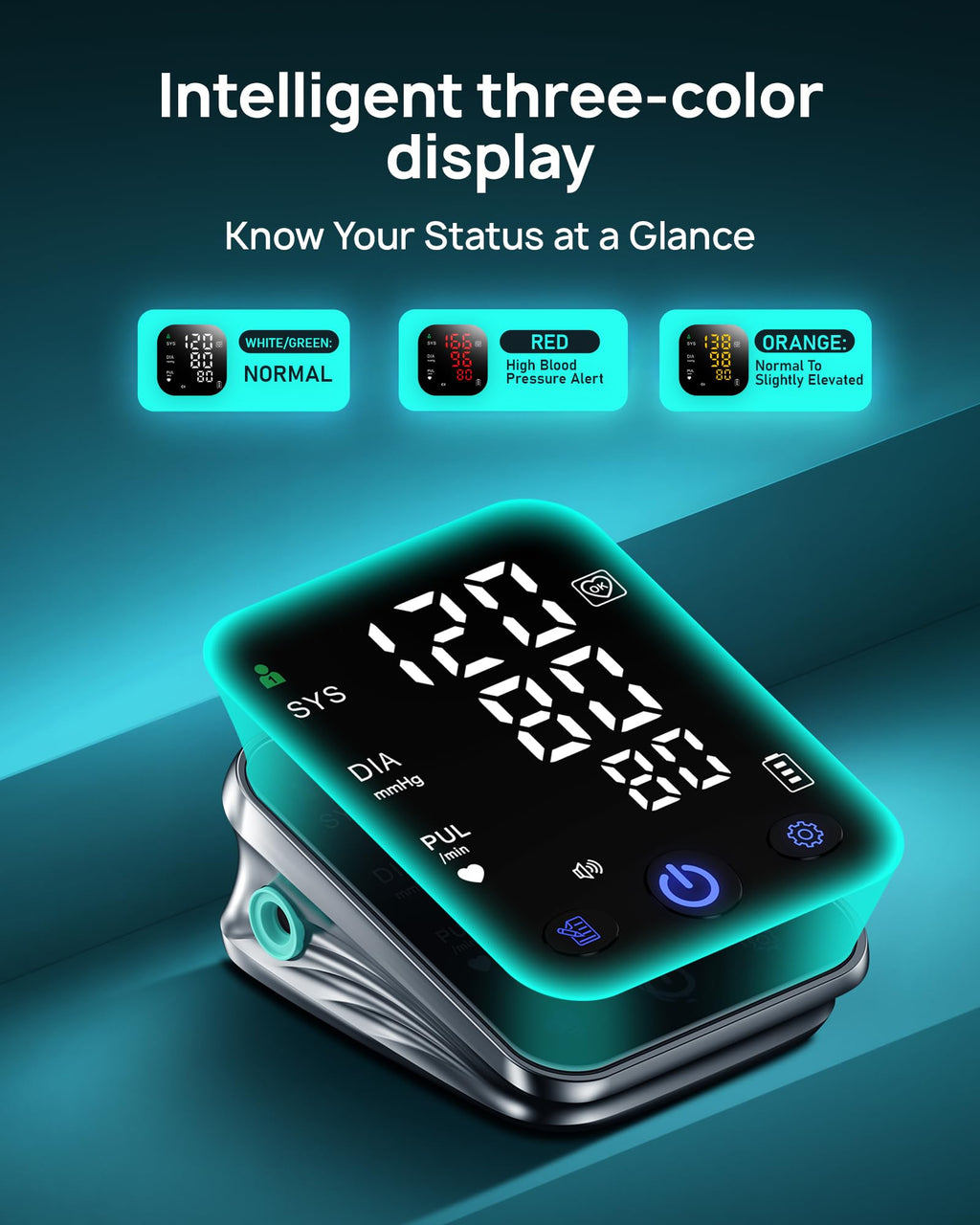 Smart Blood Pressure Monitor Upper Arm BP Cuff 5.0'' LED Display T78554