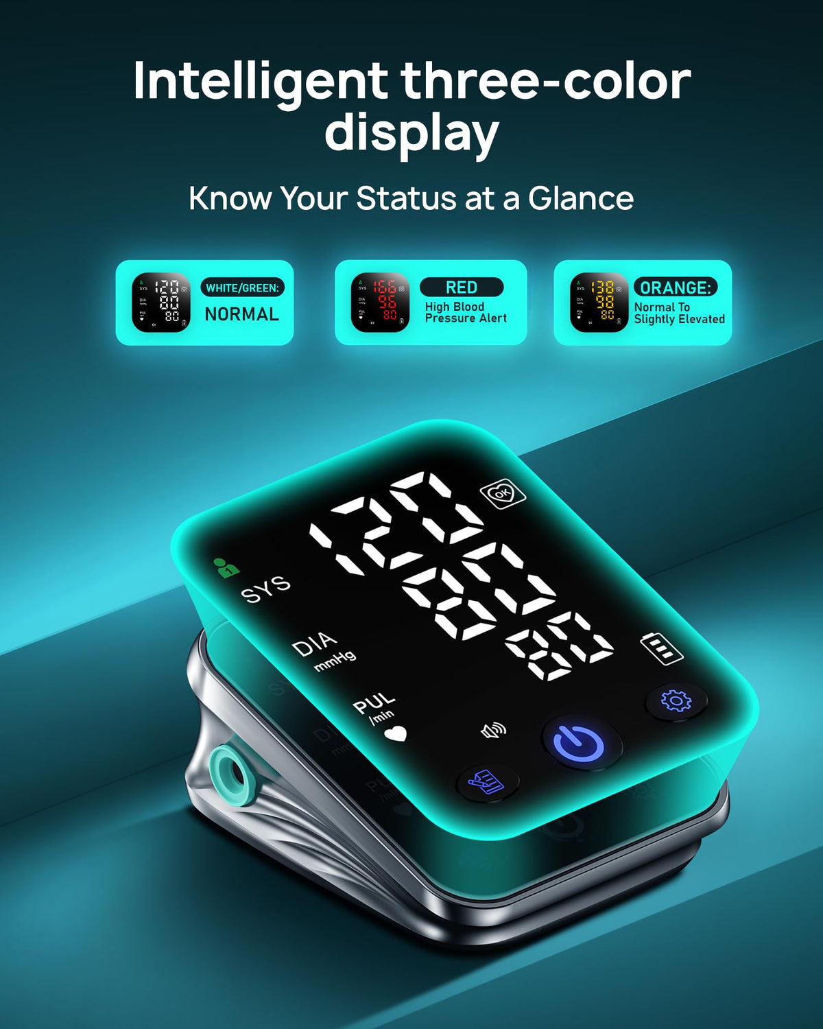 Smart Blood Pressure Monitor Upper Arm BP Cuff 5.0'' LED Display T78554