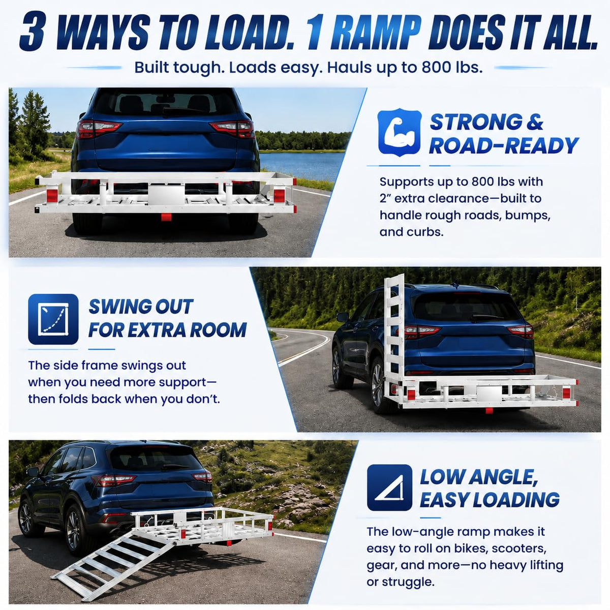 50x29.5x9 Inch Aluminum Hitch Cargo Carrier K819