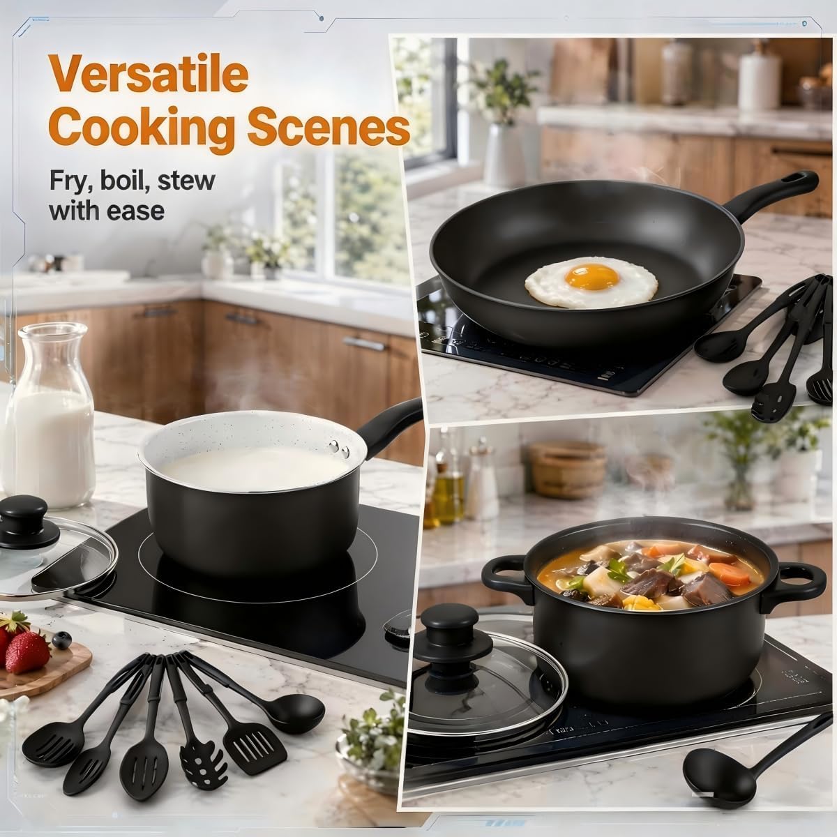 12 Piece Non Stick Maifan Stone Cookware Set Z475