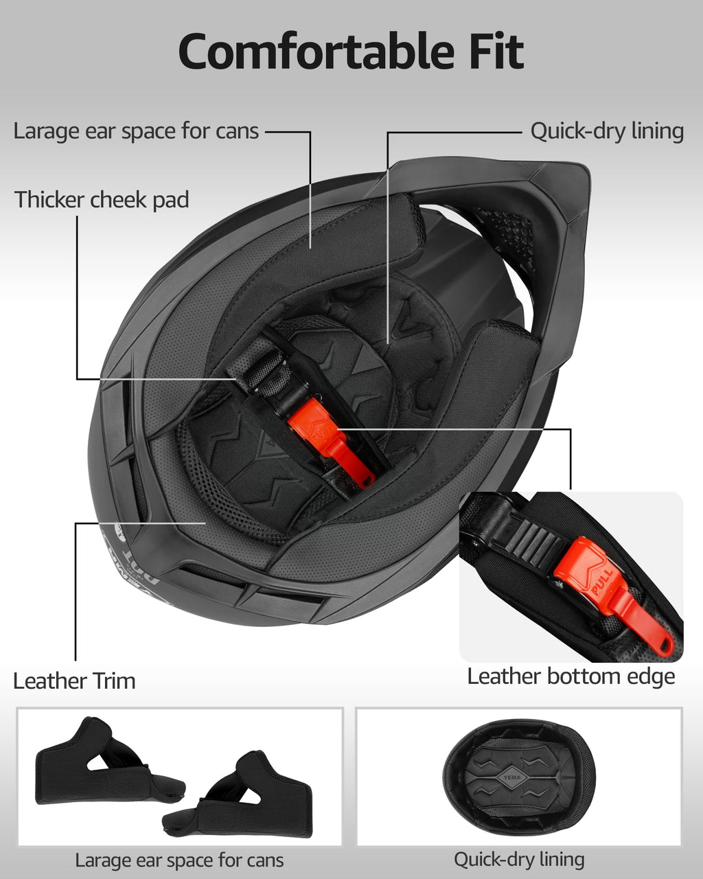 Black DOT Approved Ventilated Motocross Helmet E693341