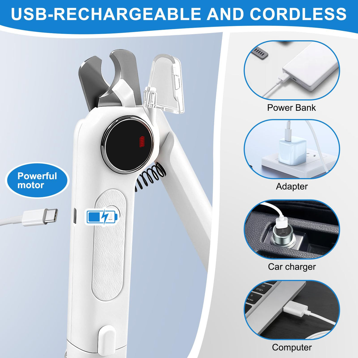 2-in-1 Dog Nail Clippers & Grinder with LED Light I71146