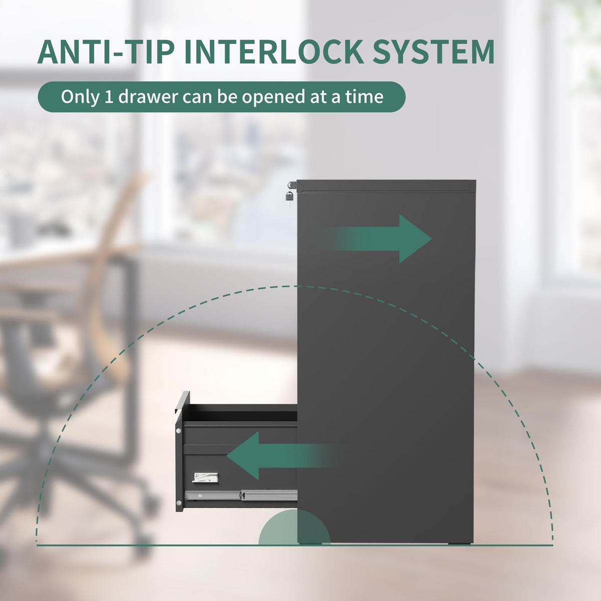 3 Drawer Metal File Cabinet with Lock D695272