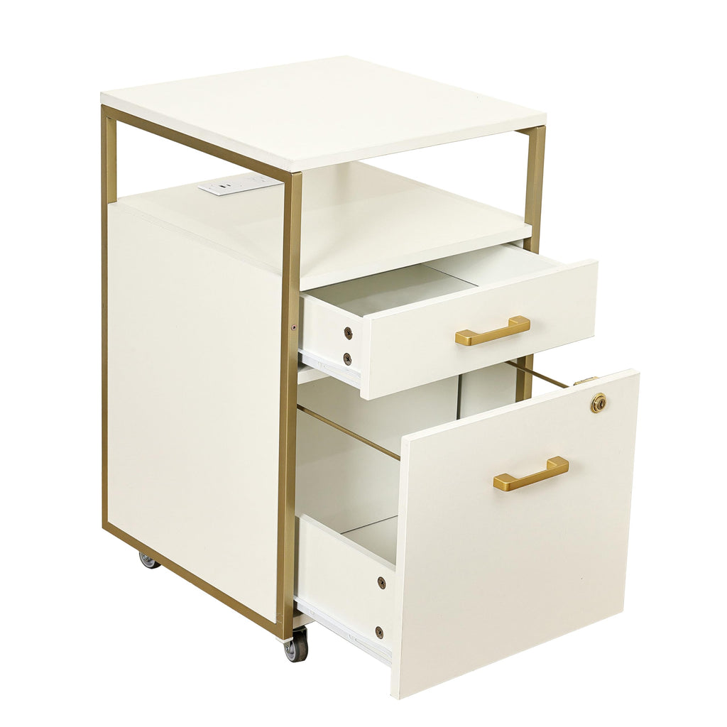 2 Drawer Rolling File Cabinet with Lock Z980