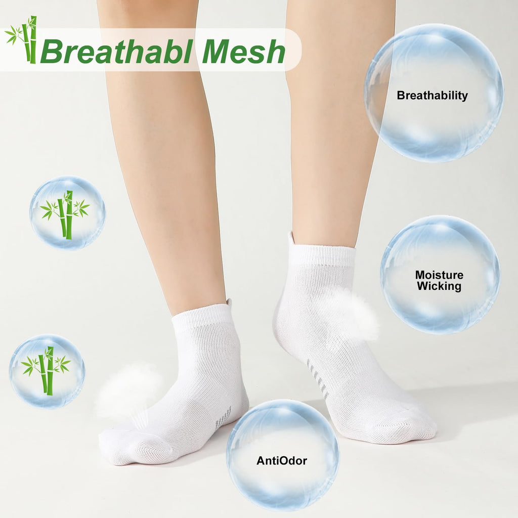 6 Pairs Thin Breathable Bamboo Ankle Socks G23281