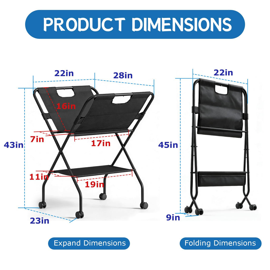 Folding Canvas Art Print Storage Rack with Caster Wheels V242
