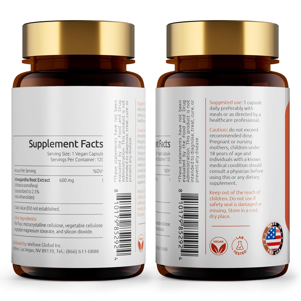 Ashwagandha Root Extract 600mg 120 Capsules Z790