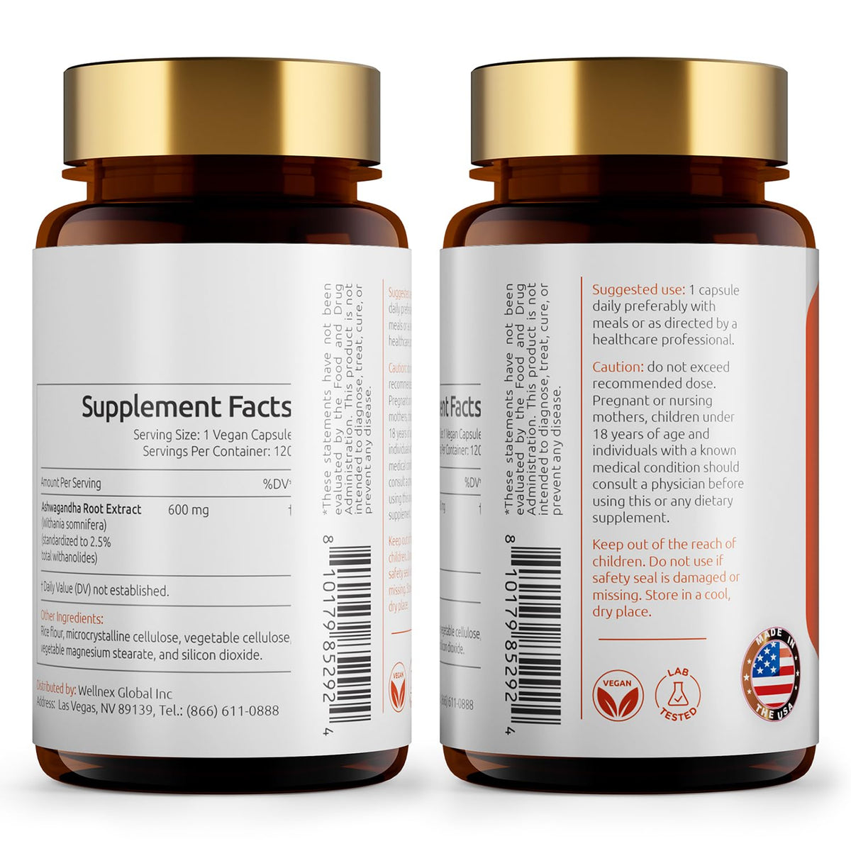Ashwagandha Root Extract 600mg 120 Capsules Z790