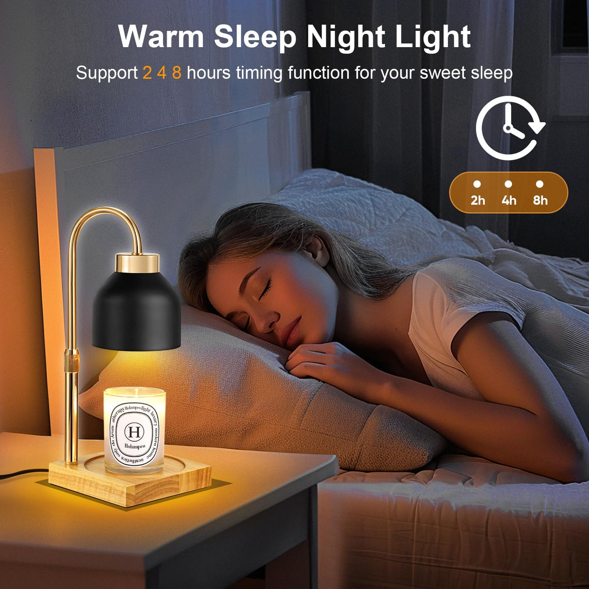 Adjustable Dimmable Electric Candle Warmer Lamp with Timer U727