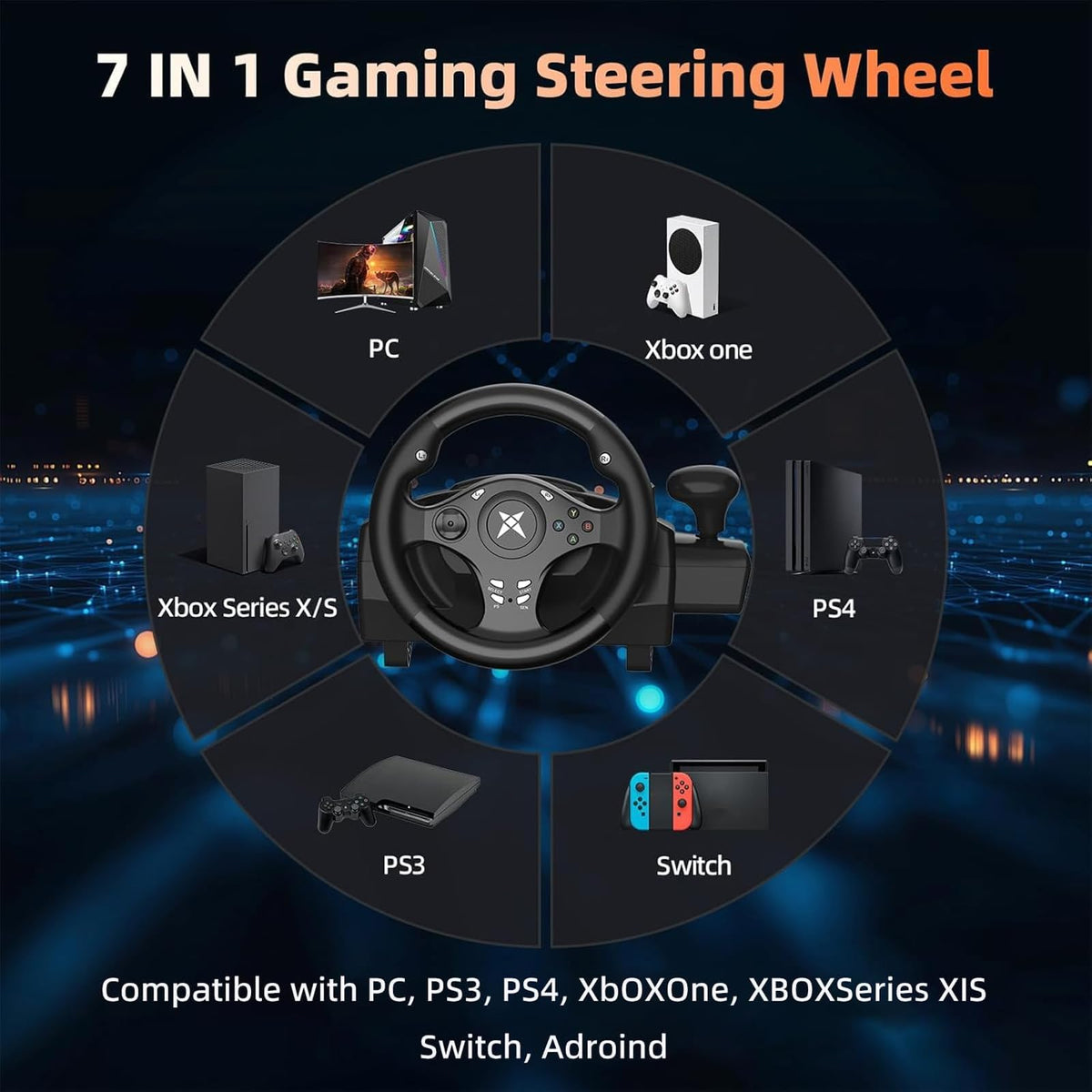 Gaming Steering Wheel with Pedals L632590