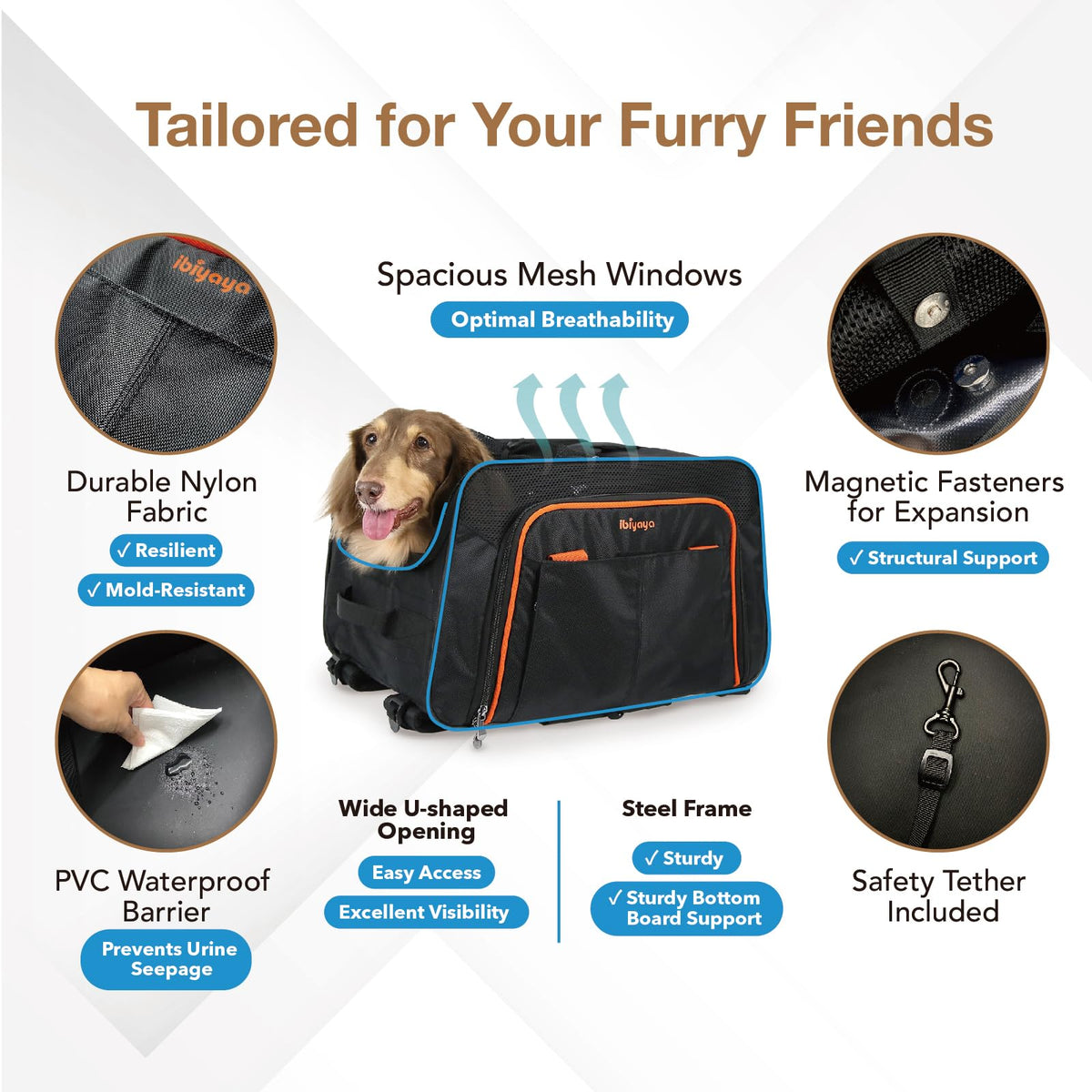 Expandable Pet Carrier for Dogs and Cats R8390