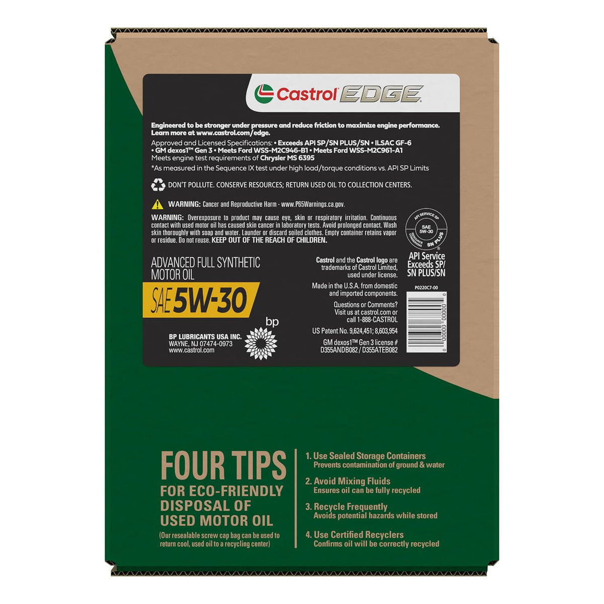 5W-30 Full Synthetic Motor Oil, 5 Quarts Z344399