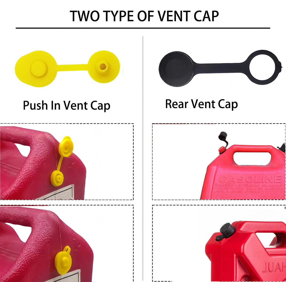 Gas Can Spout Replacement Kit with Gaskets Vent Cap Black 3 Kit A932417