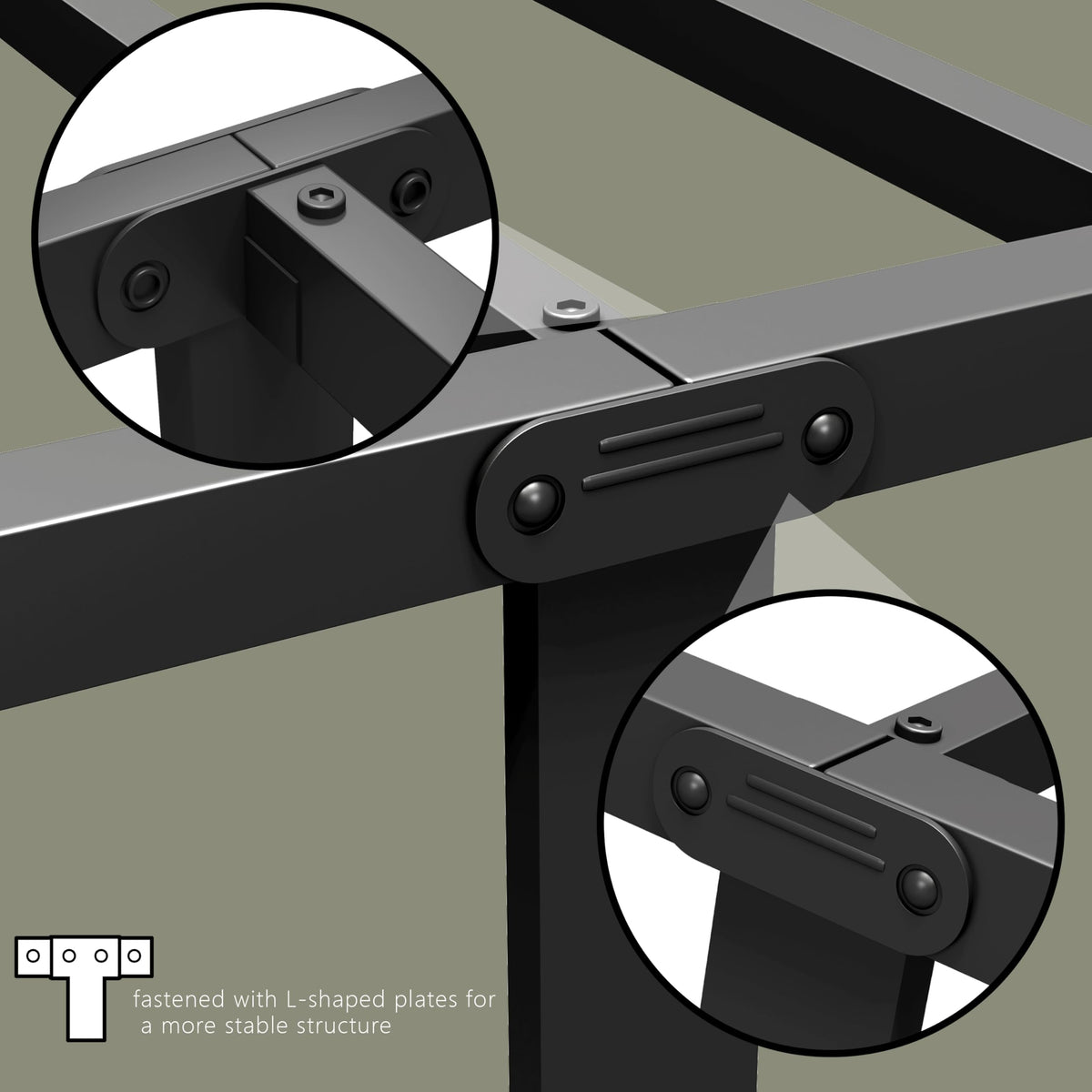 Queen Size Metal Bed Frame with Storage Space X580
